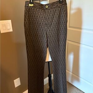 Director Pants CAbi Geometric Brown Trousers